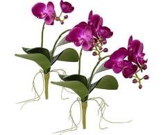 Rinlong Künstliche Orchideen 2pcs Purple