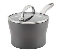 Anolon Stielkasserolle aus eloxiertem Aluminium 2 Quart dunkelgrau