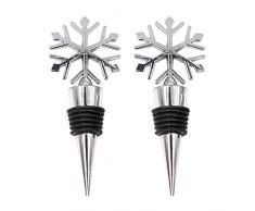 Grace life Flaschenverschluss, Schneeflocken-Design, Legierung, 2 Stück