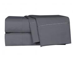 LUSH HOME Bettlaken und Kissenbezüge, 4 Stück, Doppelmatratze, superweich, passend für extra Dicke Matratzen mit tiefer Tasche, Knitter- und lichtbeständig, 4-teiliges Set – Größe Twin Twin anthrazit