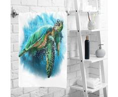Wamika Meerschildkröte Handtücher Aquarell Gemälde Gesichtshandtuch Weiches dünnes Gästetuch tragbare Küche Geschirrtücher Waschlappen Baddekoration Hauseinweihungsgeschenke 40,6 x 76,2 cm Sea Turtle