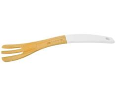 Deagourmet 118, Isis Fleischgabel in Bambu 100% Natur mit Griff weiß, 32,2 x 5,7 cm