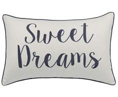 Rudransha Kissenbezug Bestickt Kissenbezug Bettwäsche Kissen Hochzeit Geschenk Einweihungsgeschenk Paar Geschenk Schlafzimmer Dekor Kinder Lendenkissen 12x18 Sweet Dreams(Elfenbein) d.gr