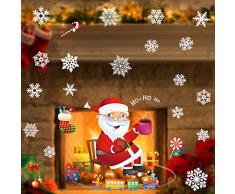 ORIY Fensteraufkleber, Weihnachtsdesign, DIY Wand-Tür-Wandbild, Aufkleber, entfernbar, Weihnachts-/Urlaubs-/Winter-Wunderland-Dekorationen, Dekorationen für Partys usw. A04