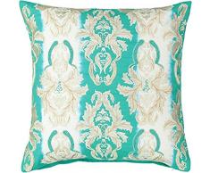 Mod Lifestyles Fleur De Lis Kissen, Bestickt, Baumwolle