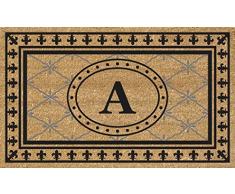 Nedia Home Super Scraper Bungalow Vinyl Kokosfaser Fußmatte, Monogramm A, 45,7 x 76,2 cm