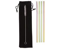 Premier Housewares 1405398 wiederverwendbare Strohhalme, Rostfreier Stahl
