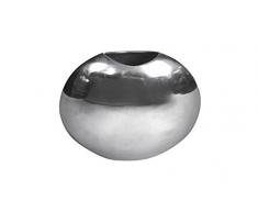 A-Deko Vase, Metall, Silber, 28 x 10 x 25 cm
