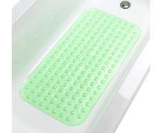 TIKE SMART Premium Badewanneneinlage - lang, extralang, Vinyl, Transparent, hellgrün, M