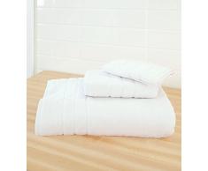 Cariloha Crazy Weich Bambus 3-teiliges Handtuch-Set – geruchsresistent – Feuchtigkeitstransport – Badetuch, Handtuch und Waschlappen weiß