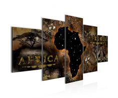 Bilder Afrika Wandbild 200 x 100 cm Vlies - Leinwand Bild XXL Format Wandbilder Wohnzimmer Wohnung Deko Kunstdrucke Braun 5 Teilig - MADE IN GERMANY - Fertig zum Aufhängen 022651c