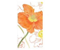 Caspari Poppy Field Gästetuch, rot, Papier, 15 Stück, 11 x 20 x 3 cm