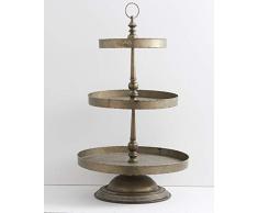 K&K Home Etagere, 3-stufig, Metall, Grau