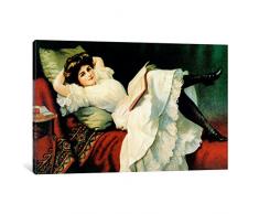 iCanvasART vac867–1pc3–26 x 18 Beautiful Girl Verlegung auf Couch Leinwand Kunstdruck Vintage Apple Collection, 26, 45,7 cm, 1,9 ° cm Tiefe
