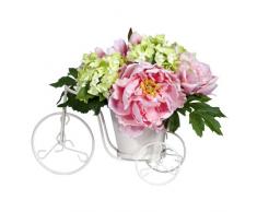 Nearly Natural 4807 Dreirad aus Seide, Pfingstrose und Hortensien, rosa/grün