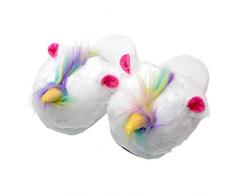 Uniqu Hausschuhe, Einhorn, Plüsch, Weiß