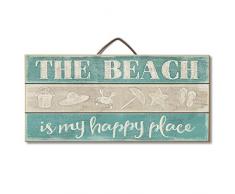 Highland Graphics Tropical Decor Holz Schild Liest Die Beach ist My Happy Place für Tisch Oder Wand Decor