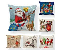 RABUIT Fall Sofa Kissenbezug 45,7 x 45,7 cm Pack von 6 Muster Kissenbezug Dekorative Überwurf Kissen für Sofa Bett Stuhl Auto Weihnachtsmann