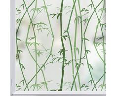 Dktie Deko Fenster Frischhaltefolie Designs Vinyl kein Kleber Sichtschutzfolie, Statische Glasfenster Film für Badezimmer, Tür Film. Bambus 17.7In.by 78.7In.(45x200cm) Blt1359