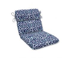 Pillow Perfect Damast Stuhlkissen, abgerundete Ecken, Marineblau