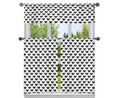 Kensie Küchen-Vorhang und-Etagen, Bedruckt, Schwarz, 58x15