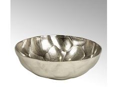 Lambert Nyima Schale Diamantoptik rund groß Nickel D46cm Metallaccesoires, Vernickelt, Silber, One Size