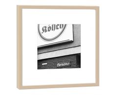 COGNOSCO RH-27-B100 Fotografie im Holzrahmen: Kölsch-Fotodruck-Format 27 x 27 cm-Rahmenfarbe beige-Hochwertiges Wandbild, Geschenkidee oder Souvenir aus Köln, Holz, Schwarz-Weiß, Rahmen