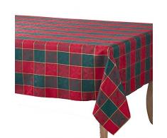 Rot & Grün Weihnachten Urlaub Plaid Design bedruckt Holly Servietten und Tischdecken, Polyester-Mischgewebe, mehrfarbig, 65 X 140 Tablecloth