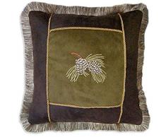 Carstens Kissen, Bestickt, Tannenzapfen