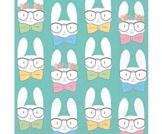Boston International Cocktail-Papierservietten 5 x 5-Inches Osterhase türkis