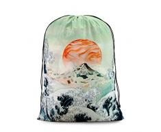 iLiveX Wäschesack, extra groß, Reisetaschen, Ripstop, Schmutzwäsche Organizer mit Kordelzug, maschinenwaschbar, ideal für Reisen, Schlafsaal, Waschsalon 30x35 Ukiyo-e