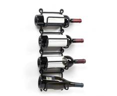 Modular Schmiedeeisen Weinregal Wand montiert schwarz Premium Qualität, schwarz, Straight Finish