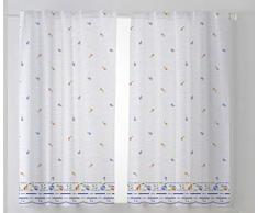 Cardenal Textil Küchenvorhang, Voile Pack 2 100 x 140 cm blau