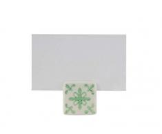 Creative Co-op Platzkartenhalter, Steingut, Grün