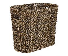 Benjara Industrial Zeitschriftenständer aus Seegras, mit Metallrahmen, Braun