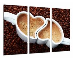 Wandbild - Herz Tasse, Kaffee, Café, 97 x 62 cm, Holzdruck - XXL Format - Kunstdruck, ref.26604