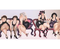 YE1650B Tapetenbordüre für Damen, mehrfarbig, klassisch, 4,1 x 22,9 cm