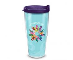 Tervis Thermobecher mit Wickeltuch, Deckel Royal Purple 24oz farblos