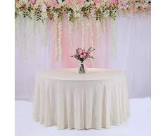 trlyc 304,8 cm Hochwertige Wasserflasche rund Hochzeit Pailletten Tischdecke Shimmer Tisch Linens jeden Farben sind erhältlich, Sonstige, elfenbeinfarben, 120 table cloth
