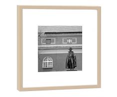 COGNOSCO RH-27-B100 Fotografie im Holzrahmen: Steuben Denkmal Fotodruck-Format 27 x 27 cm-Rahmenfarbe beige-Hochwertiges Wandbild, Geschenkidee oder Souvenir aus Potsdam, Holz, Schwarz-Weiß, Rahmen