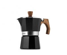 Officine Standard 602574 Kaffeemaschine, Aluminium, Holzoptik-Griff, Tassen 3, 3 Tassen