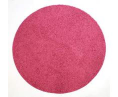 William Armes Dandy Teppich, weich, zottelig, waschbar, rund, Rose pink, 100 x 100