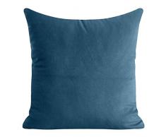 Eurofirany Kissenhülle Kissenbezug Couchkissen Sofakissen Bettkissen Zimmerdekoration Elegant Edel Exklusiv Samt Velvet Weich, Marineblau, 40x40cm, 2