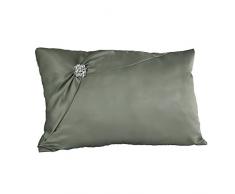 Ivy Lane Design Chantilly Kniekissen mit Spitze, elfenbeinfarben Garbo graugrün