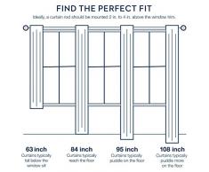WAVERLY Gardinen mit Stange für Wohnzimmer, Einzelpaneel 52x84 / 84 Inches Frühling