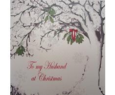 WHITE COTTON CARDS Xx14-112 Weihnachtskarte mit Aufschrift to My Husband at Christmas (Nicht in Deutscher Sprache), handgefertigt, große Weihnachtskarte