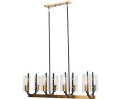 Kare Hängeleuchte Wizard Dining, Schirm: Glas klar, Kette pulverbeschichtet, Baldachin: 2,50-35 Stahl Messing beschichtet, Schwarz