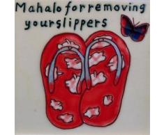 Deko-Fliese aus Keramik, 20,3 x 20,3 cm, Rot