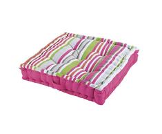 Douceur dIntérieur Bodenkissen, 60 x 60 x 10 cm, Baumwolle, Bedruckt, Rosa