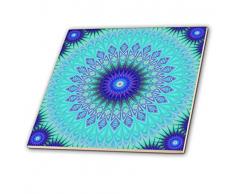 3dRose Frozen Mandala blau abstrakte Design Deko Fliesen, 12-inch-Ceramic, transparent